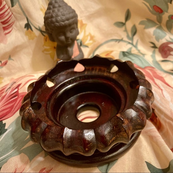 Chinese carved Rosewood lamp vase display base Vintage - Picture 2 of 9